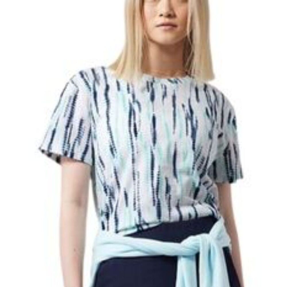 Athleta Daily Tye Dye Tee in Blue and White, Medium (C7)